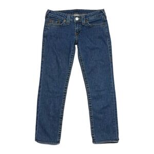 True Religion Jeans Women 28 Stella Blue‎ Stretch Cotton Low Rise 25 Inseam